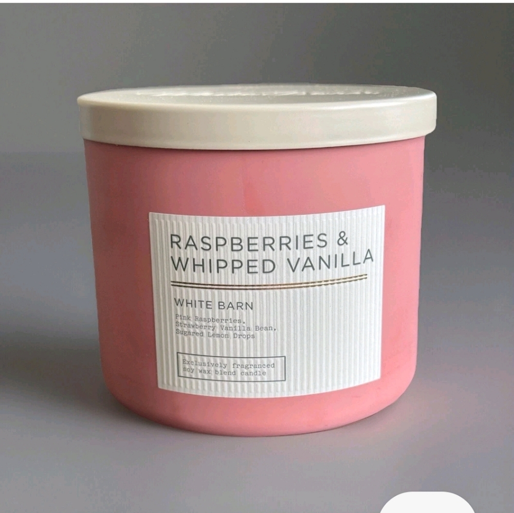 White Barn Raspberries & Whipped Vanilla Pink Candle